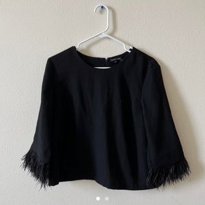 Women’s Club Monaco Black Feather Top sz large